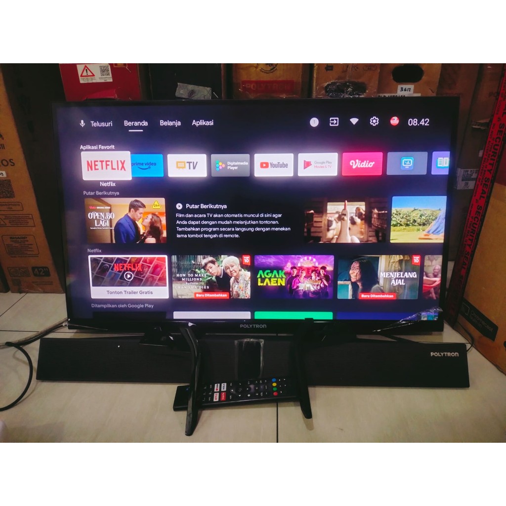 Led Polytron Soundbaar 32 Inch Android TV Youtube WifiCoonect Bluetooht Netflix Kondisi bekas 4005f