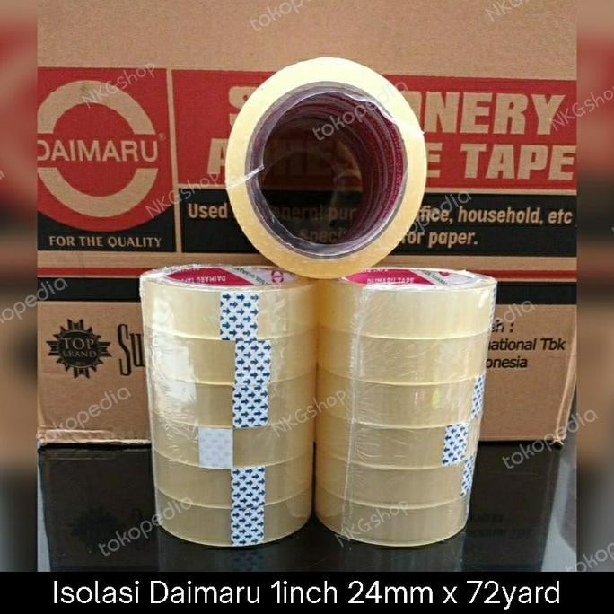 

STATIONARY TAPE/ISOLASI DAIMARU 1" 24MM X 72YARD (1DUS = 144ROLL) ORIGINAL DAN TERPERCAYA