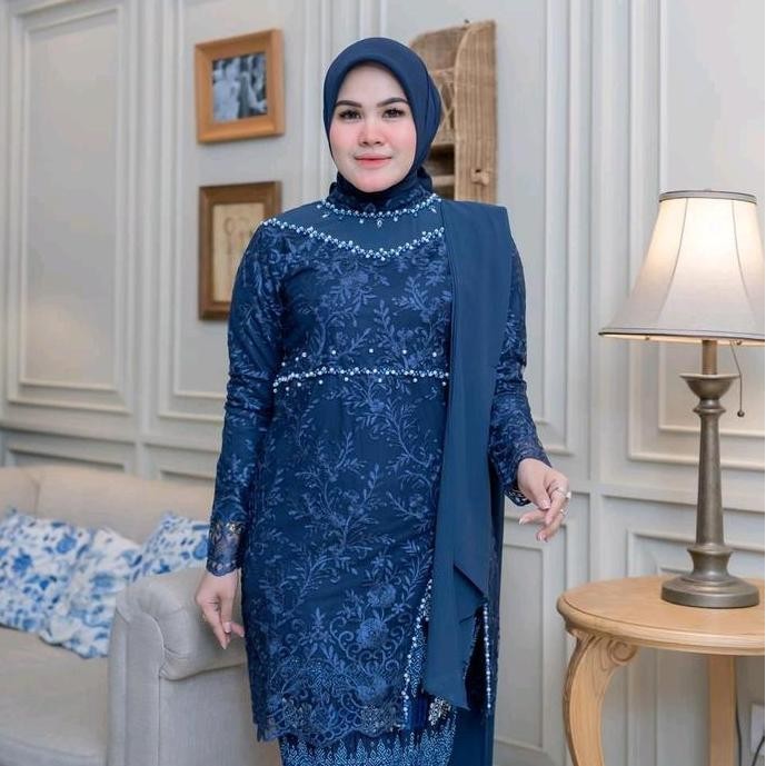 Setelan kebaya azizah selendang/kebaya model tunik/COD/model kebaya terlaris 2024/ Atasan Wanita Mew