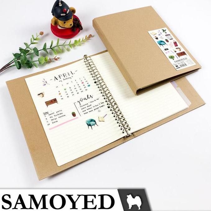 

Tersedia Binder Note Loose Leaf B5 26 Ring Estetik Hardcover Vintage