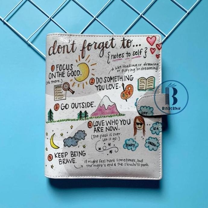 

Tersedia Binder Quotes Notes to Self Printing Kulit 20 Ring A5 & 26 Ring B5