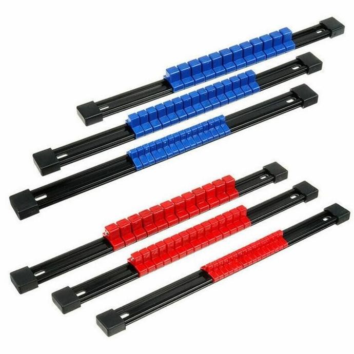 6Pcs Tempat Socket Mata Kunci Sok Sock Holder Tools Socket Rail Socket Holder