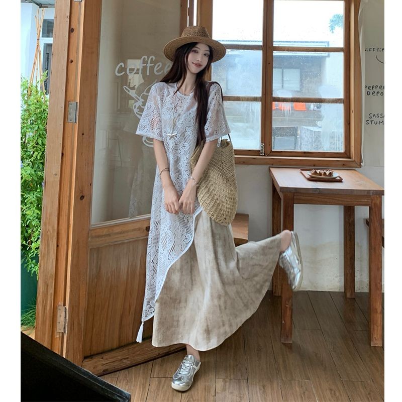 [CHIC HOUR] Celana overall gaya liburan terbaru, kardigan renda berongga asimetris, jaket wanita