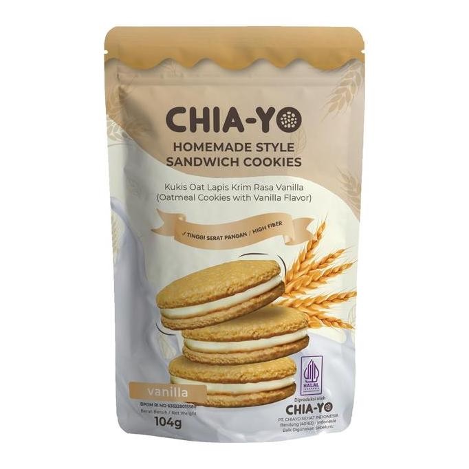 

Cookies Sandwich Vanilla 104g - Gluten Free Snack Sehat Vegan Stok Terbatas