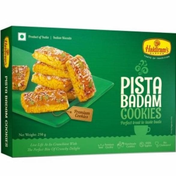 

Pista Badam Cookies Haldiram's - Pistachio Almond Vegetarian India Stok Terbatas