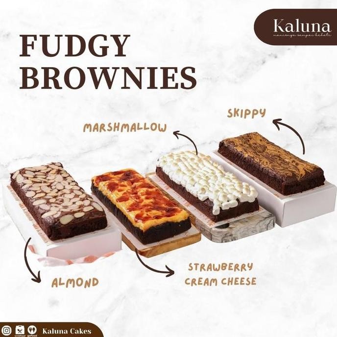 

Kaluna Cakes Brownies Panggang Premium 22x10 - Almond Marshmallow Stok Terbatas