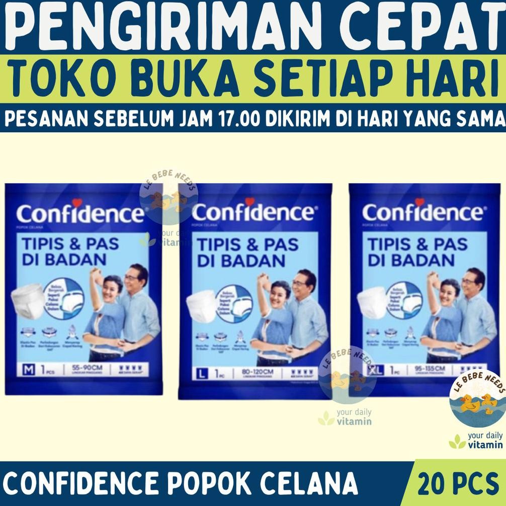 Terjangkau Confidence Popok Dewasa 20 pcs -  Confidence Adult Premium Pants M L XL - Confidence Popo
