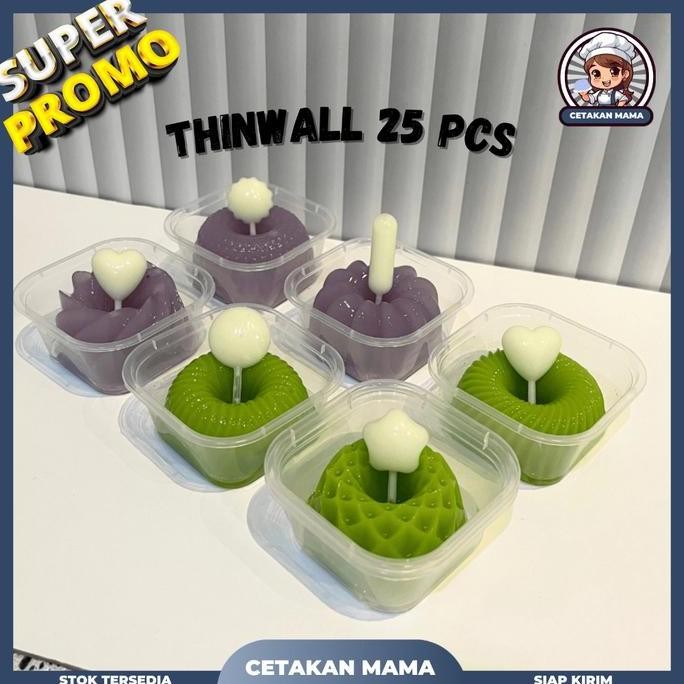 [25Pcs] Thinwall Puding Mini Volume 120Ml Bentuk Square Isi 25Pcs / Tempat Puding Mini / Wadah Pudin