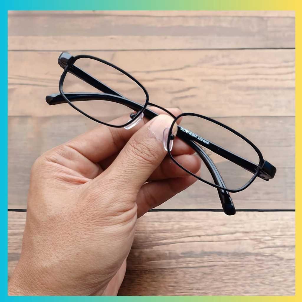 TP CAPONI Kacamata Mines Photocromic Kaca Mata Minus Bluecromic Anti Radiasi Pria Wanita Frame Besi 