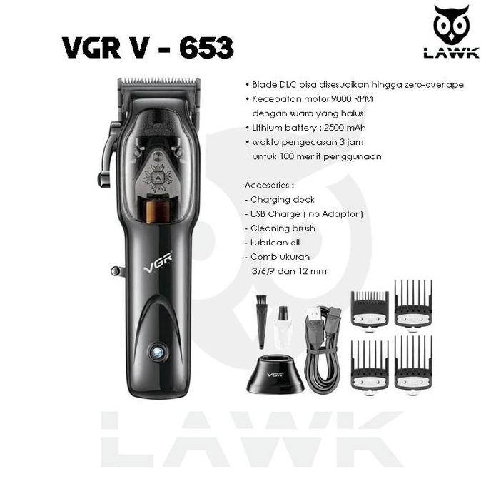 Hair Clipper Vgr V653 9000 Rpm / Mesin Cukur Rambut Profesional Vgr 653