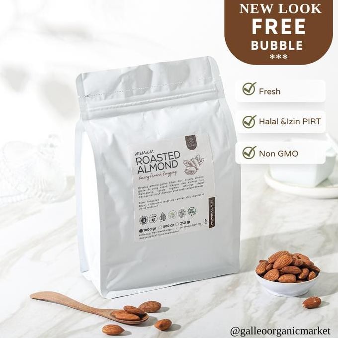 

Kacang Almond Panggang Kupas 1 Kg / Roasted Almond Galleo 1 Kg Pasti Ori