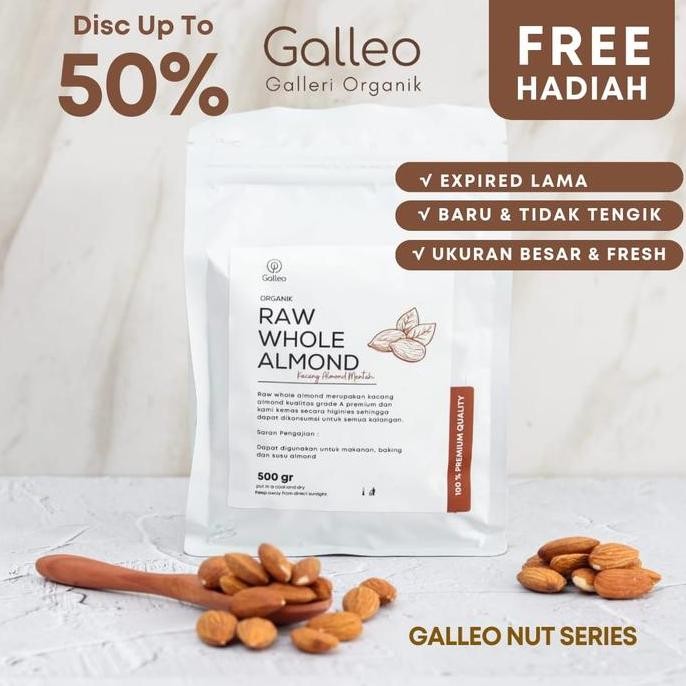 

Kacang Almond Mentah 1 Kg / Whole Almond Galleo 1 Kg Pasti Ori