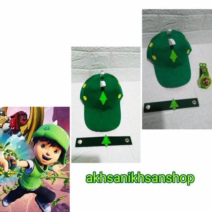 Topi Boboiboy Daun Dan Jam Tangan Boboiboy Terbaru