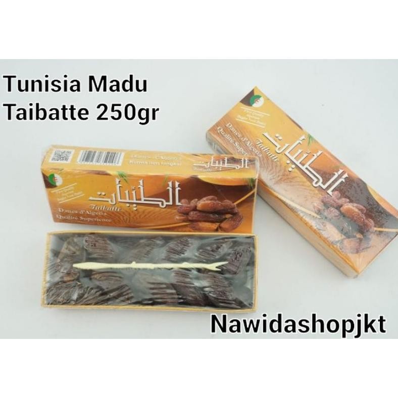 

Model baru - Tunisia Madu 250gr min.4 bh Taibatte Manis Kenyal Expired Januari 2027 ..