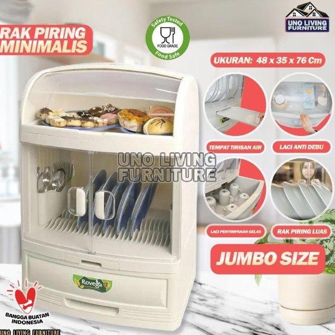 LEMARI PIRING ROVEGA PLADYS LEMARI RAK PIRING PLASTIK RAK PIRING MINIMALIS RAK PENYIMPANAN PIRING