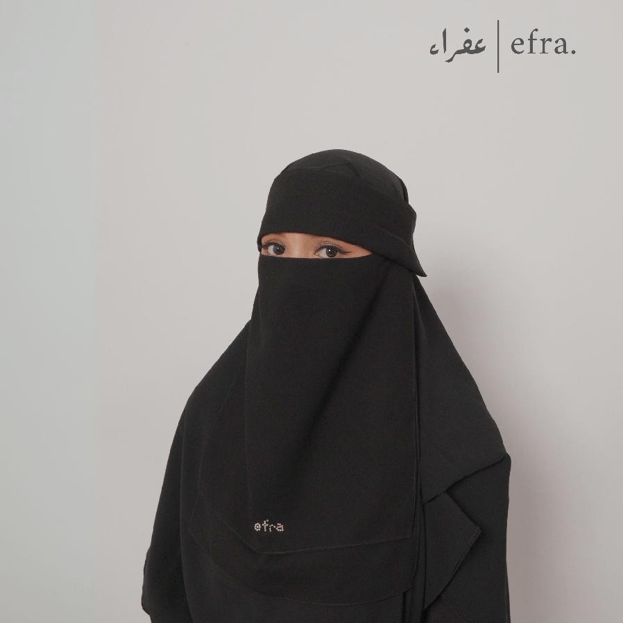 Efra Cadar Ban Susun Swarovski Cadar Arabian 2 Layer Warna Hitam