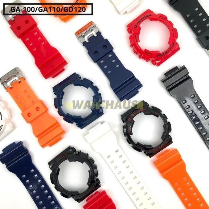RUBBER BAND BEZEL STRAP CASE CASIO G-SHOCK GA100 GA110 GD120 GLOSSY ORIGINAL DAN TERPERCAYA