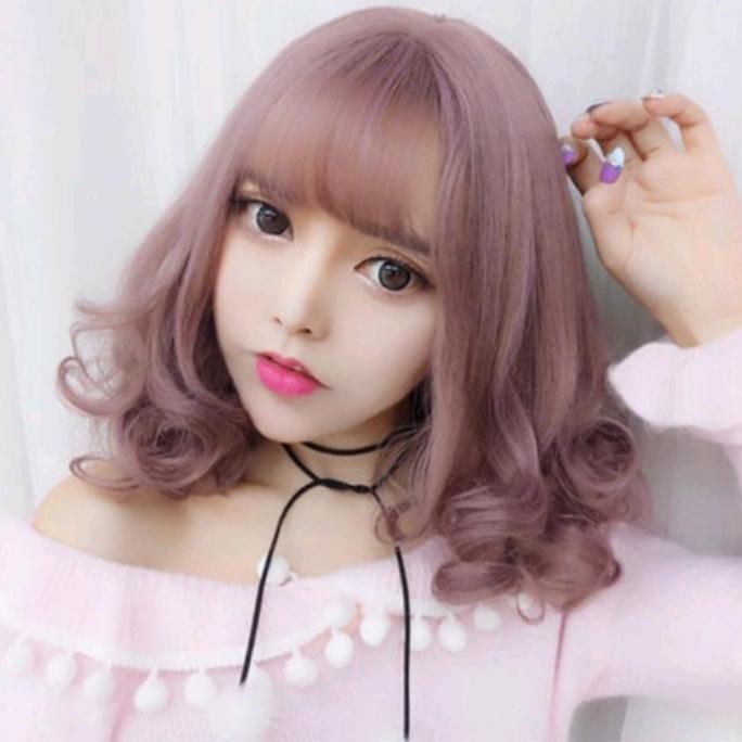 Wig Korea Pendek Curly Wig Pendek Wanita Keriting 10020 Wig Perempuan
