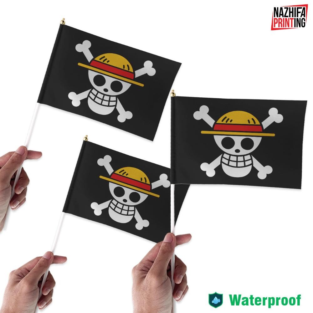 Fth-56 Bendera One Piece Kecil, Bendera Tangan Mugiwara Luffy