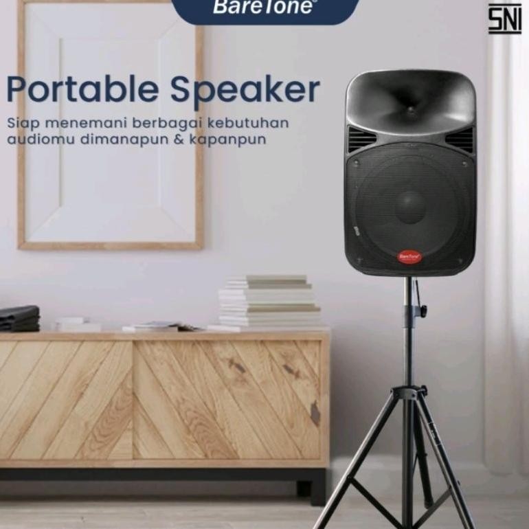 Speaker Aktif Portable Baretone 15 inch Bluetooth Karaoke Meeting Wireless Speaker Baretone Max15mhw