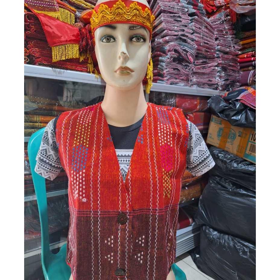 Paket Rompi Ulos Dan Sortali Batak Rompi Sadum Ikat Kepala Batak