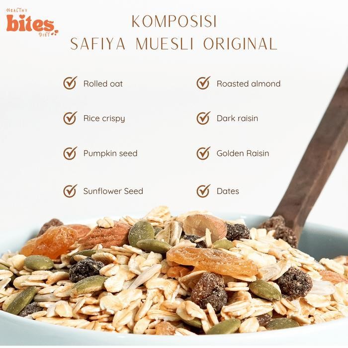 

Rps Muesli Safiya Original + Berry Yogurt 1Kg & 500Gr - Sereal & Snack Diet Sehat - Granola, Oatmeal