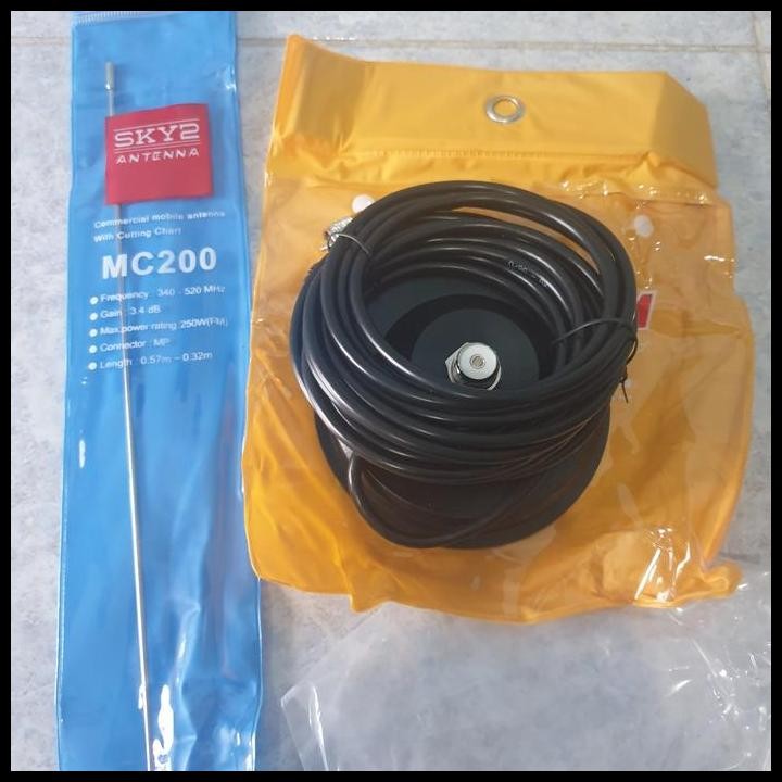 PAKET ANTENA RIG HT MOBIL DPSPM BREKET MAGNET BULAT UHF 340-520MHZ