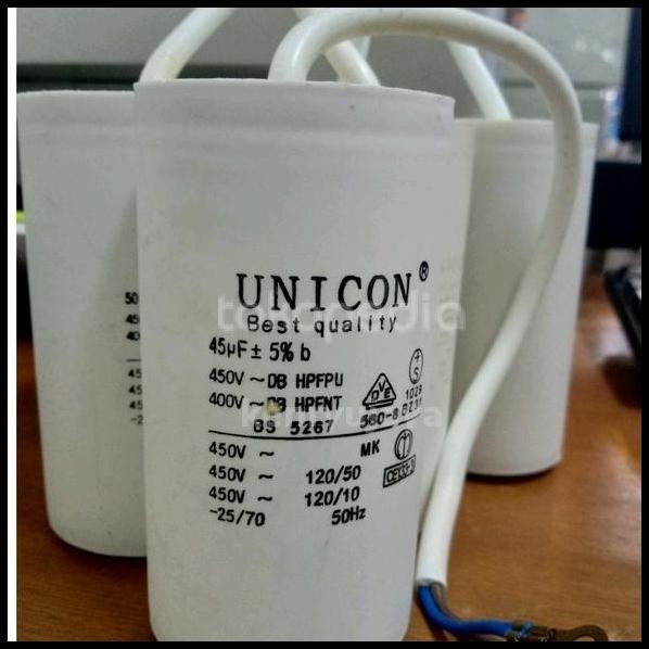 Kapasitor (Capacitor) Pompa 45uf 450 VAC Unicon