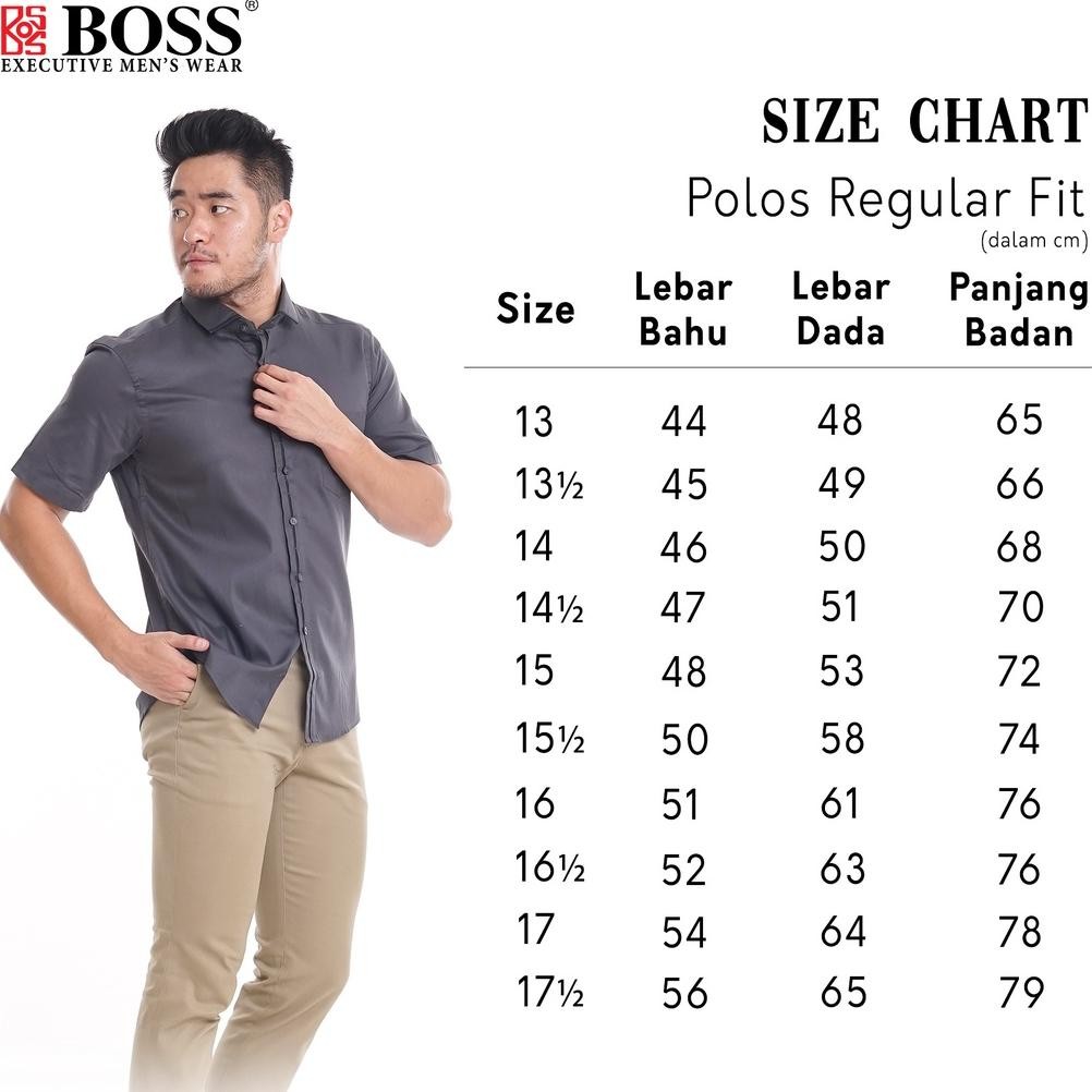 Miliki BOSS Kemeja Polos Pria Lengan Panjang Hitam ~