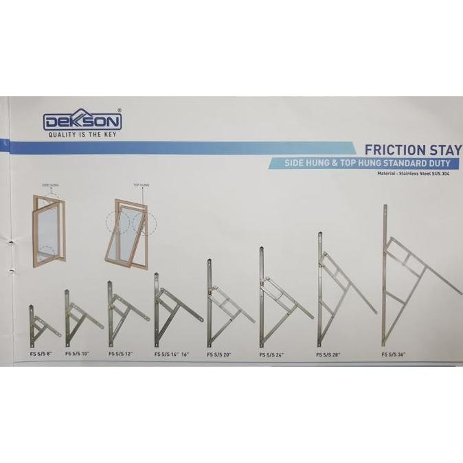 Engsel Casement Dekkson 16 Inch (40Cm) / Engsel Casement Jendela