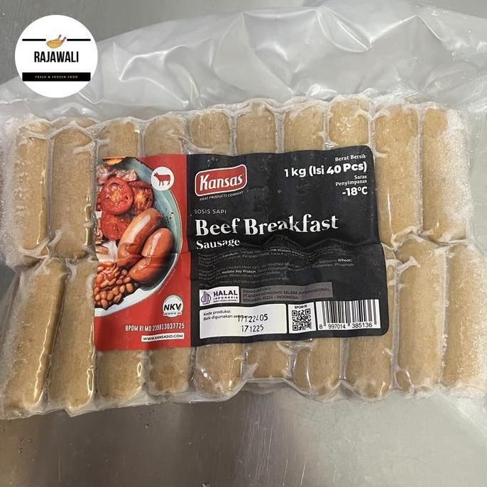 

Beef Breakfast Sausage Smoked 1Kg / Sosis Sapi Premium Pasti Promo
