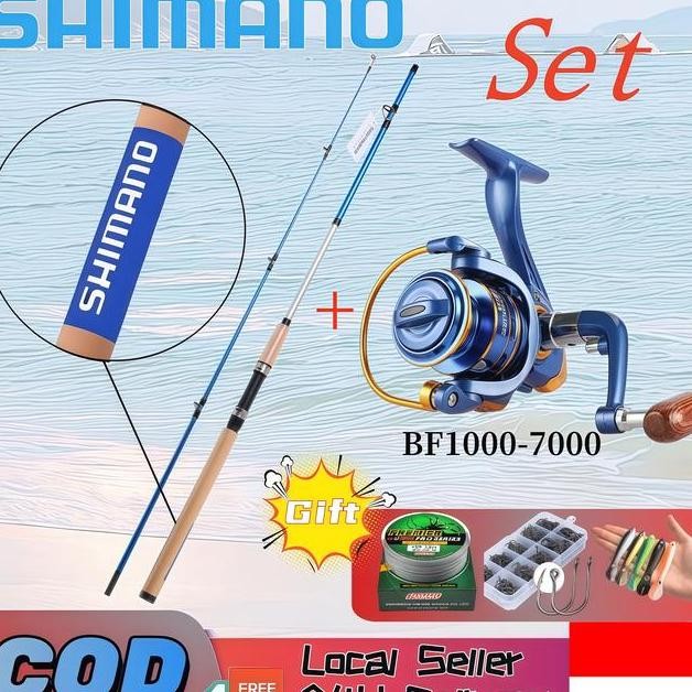 Shimano Reel Rod Shimano Pancing Set Reel Beutar Joran Pancing 1 Set Rod Beutar Fishing Rod Portable