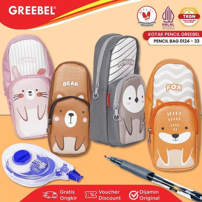 

TERSEDIA GREEBEL PENCIL BAG 0124-33 TEMPAT PENSIL KOTAK PENSIL LUCU ANAK WARNA WARNI