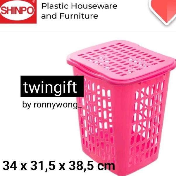 Keranjang Baju Kotor Laundry Box Ada Tutup Shinpo