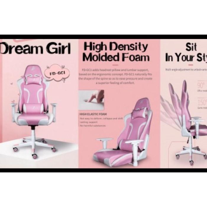 Tp 1Stplayer Fd-Gc1 Gaming Chair Pink White Edition - All Steel Skeleton