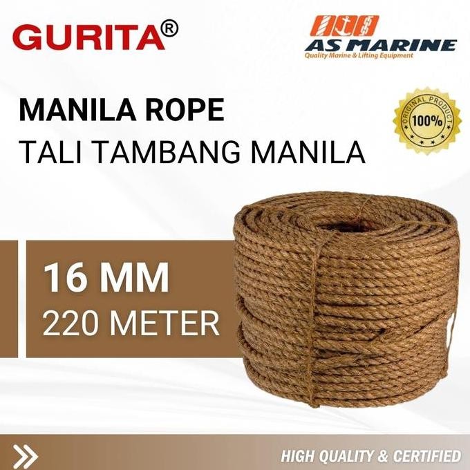 

Tali Tambang Manila 16 Mm X 220 Meter 3 Strand Tali Tampar Dadung Serat Abaka Gurita Co