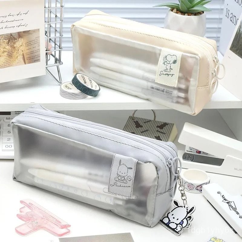 

6pcs/lot Kawaii Snoopy Frosting Pencil Case Creative Multilayer Pencil Box Pen Bag Stationery Gift Office School Supplies NRGI