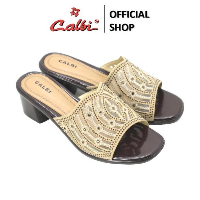 Calbi Sandal Chunky Heels Wanita Kondangan Mewah 5 Cm - Fqx 1986