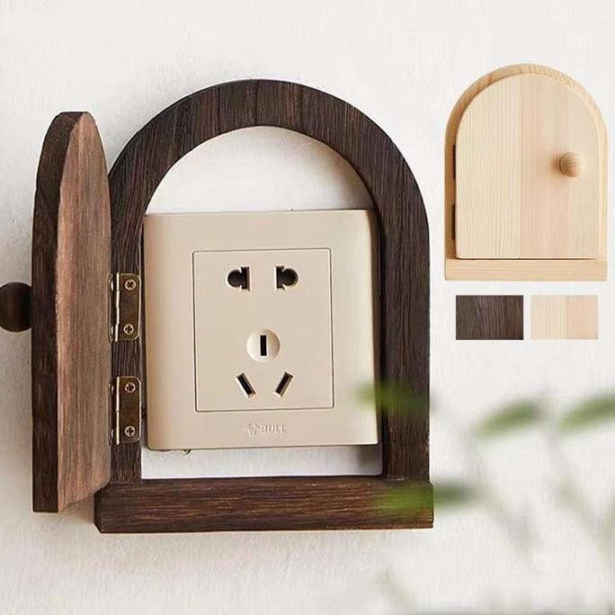 Frame Saklar Stiker Saklar Lampu Kayu Dekorasi Saklar Lampu Rumah / Stiker Bingkai Saklar Lampu Baha