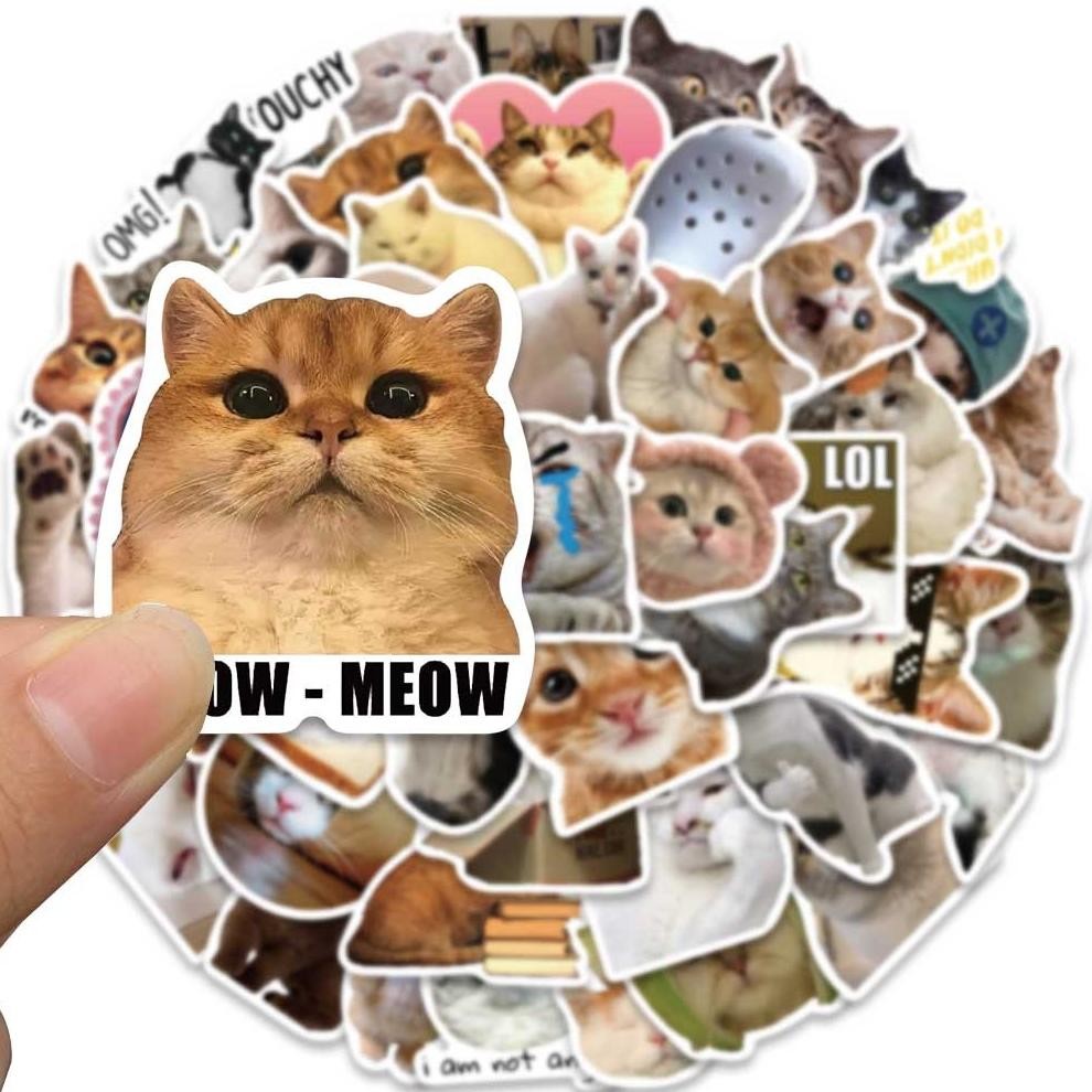 

NG [100PCS]Stiker Pack Meme Kucing Aesthetic Vinyl Anti Air Dekorasi Sticker Laptop Buku Journal Koper Helm Casing HP Gitar Helm Skateboard Viral Kekinian Terbaru 2025 TN-55