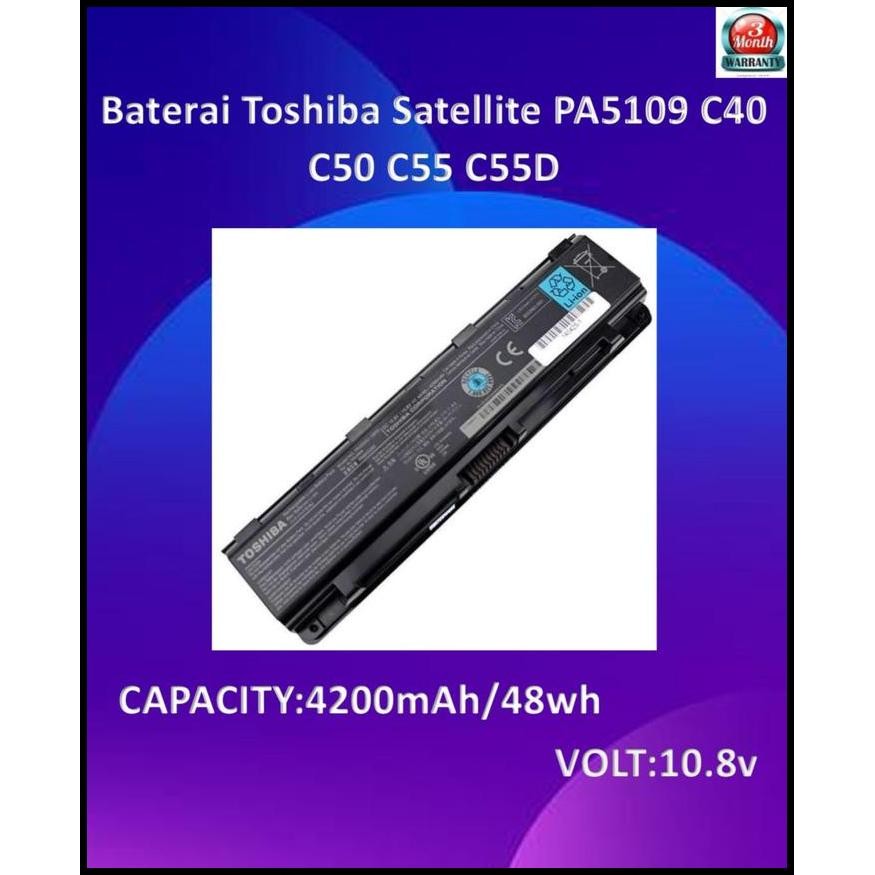 Baterai Toshiba Satellite PA5109 C40 C50 C55 C55D