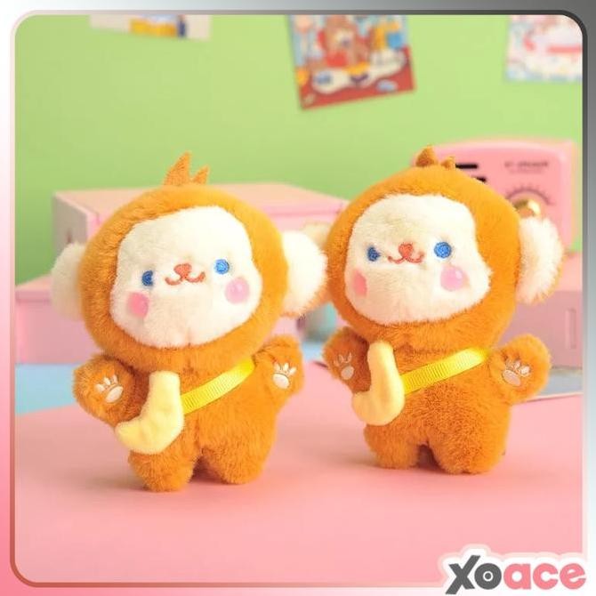 Stok Terbatas Gantungan Kunci Boneka Monyet Lucu Tas Pisang Souvenir
