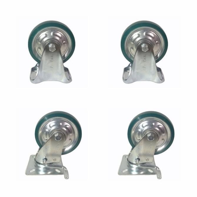 Roda Troli 6 Inch Pu Merk Hito 1 Set (2 Mati 2 Rem Hidup) Co