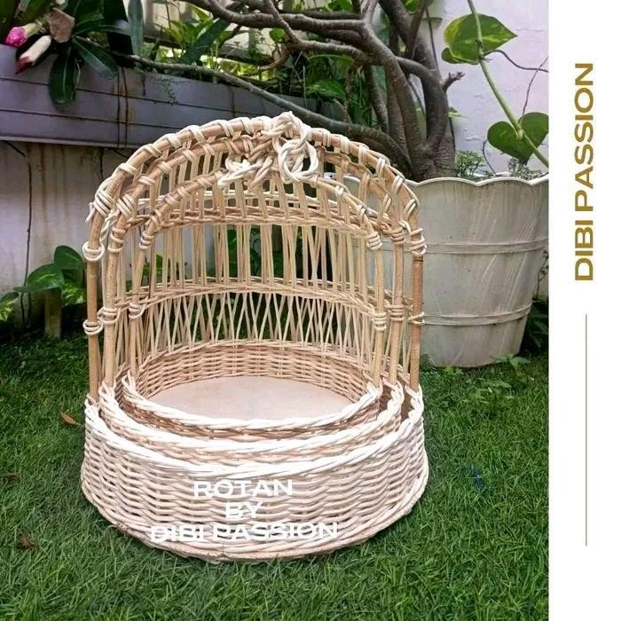 

IX keranjang parsel/ hantaran rotan model ayunan isi 3 bulat