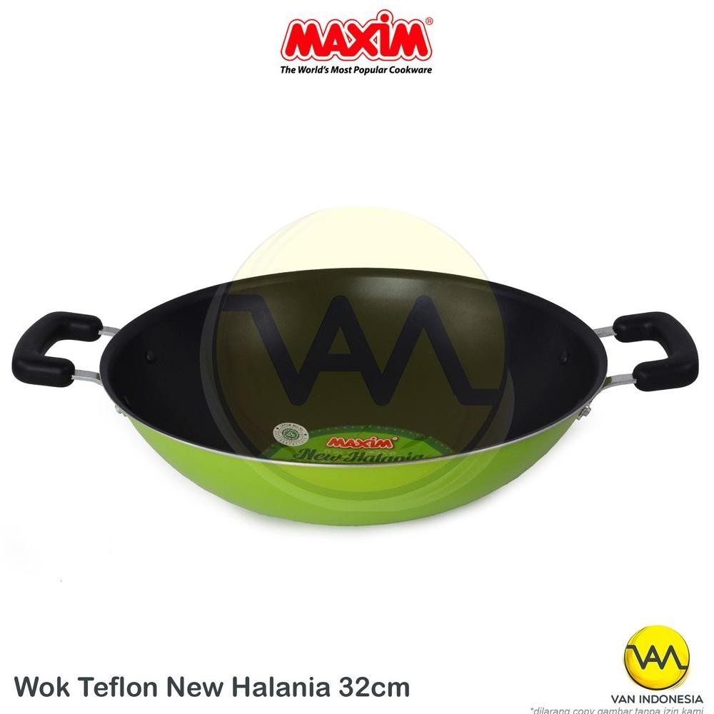 Maxim New Halania Wok 32cm Wajan Mie Teflon