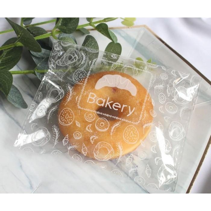 

IX Kantong Plastik OPP Roti Donat Kue Bakery Isi 100 Pcs