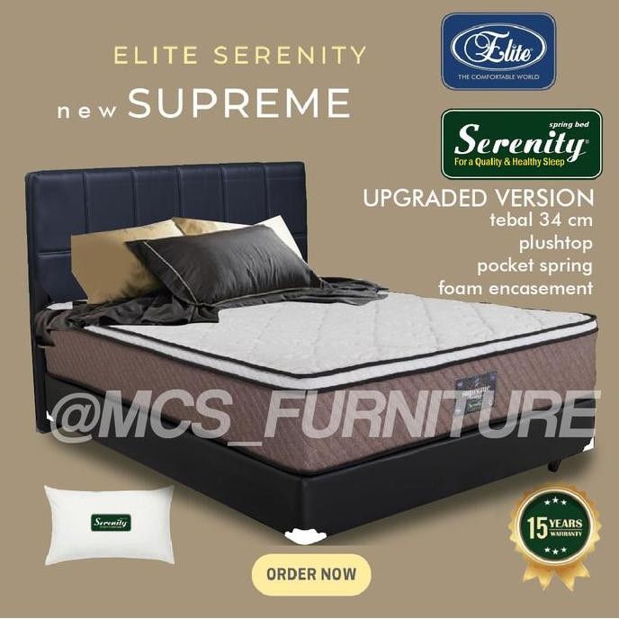 SL Springbed Kasur Elite Serenity Supreme Plush Top Semarang 90 100 120 160 180 200 Original