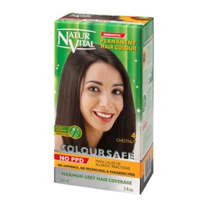 Diskon Naturvital Natur Vital Coloursafe Permanent Hair Dye Chestnut 4 // Sg Ready
