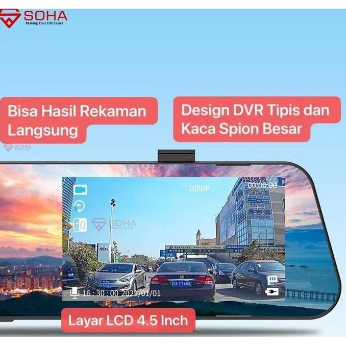 AM-30 DVR Kamera Mobil Spion CCTV Mobil DVR Dasbor Cam di Spion FHD