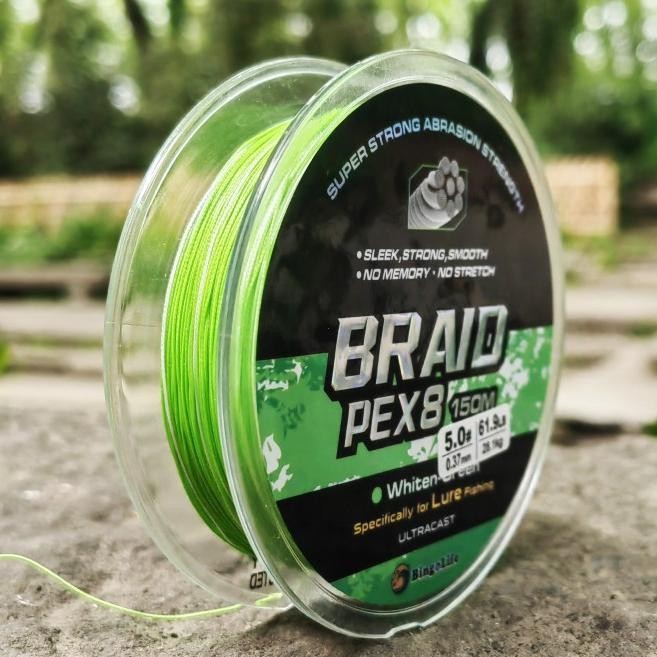 Benang 150M Pe X8 Casting Senar Pancing Hijau Mudah Tali Pancing 0.12Mm0.5Mmtenggelam Lure Fishing M